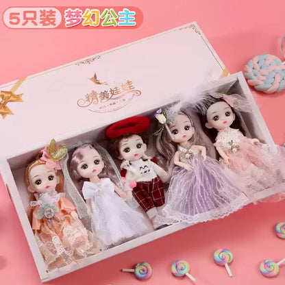 Ensemble de 5 poupées articulées BJD - 16 cm