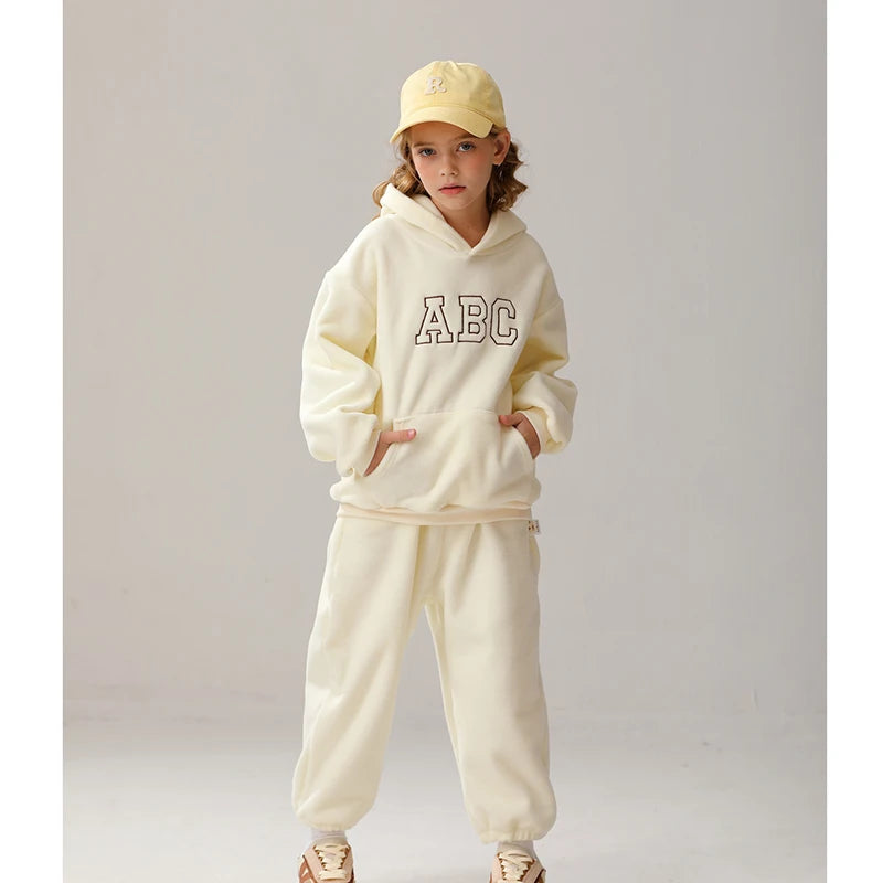 Kids' Winter Hoodie Set - Fur-Lined 2-Piece Tracksuit