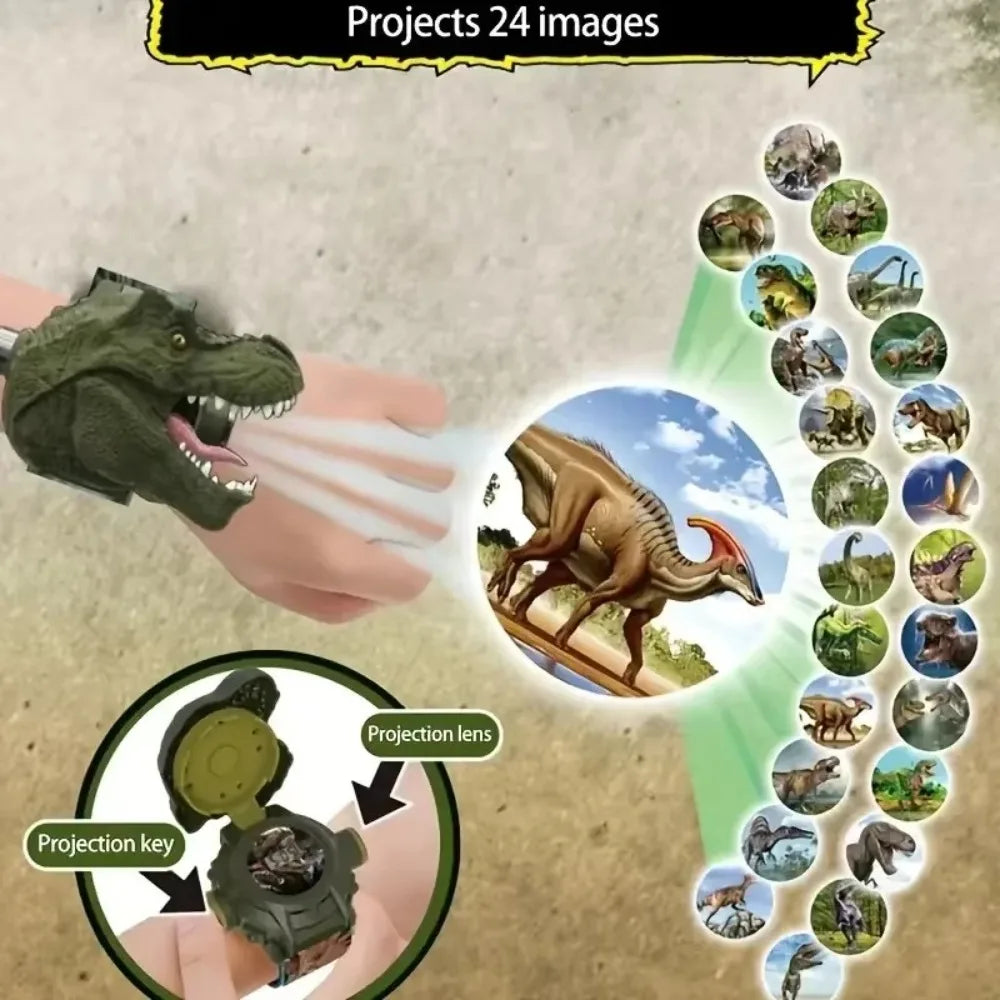 Montre électronique de projection de dinosaures 3D pour enfants