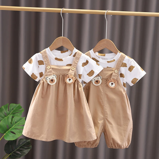 Ensemble de tenue d'été pour enfants Bear Cartoon