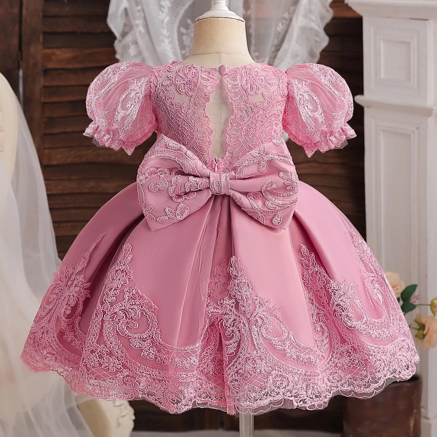 Princess-style Flying Sleeve Party Dress for Baby Girl