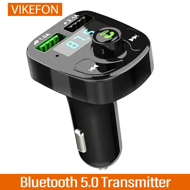 Transmetteur FM de voiture Bluetooth 5.0 avec lecteur MP3, chargeur USB et appels mains libres