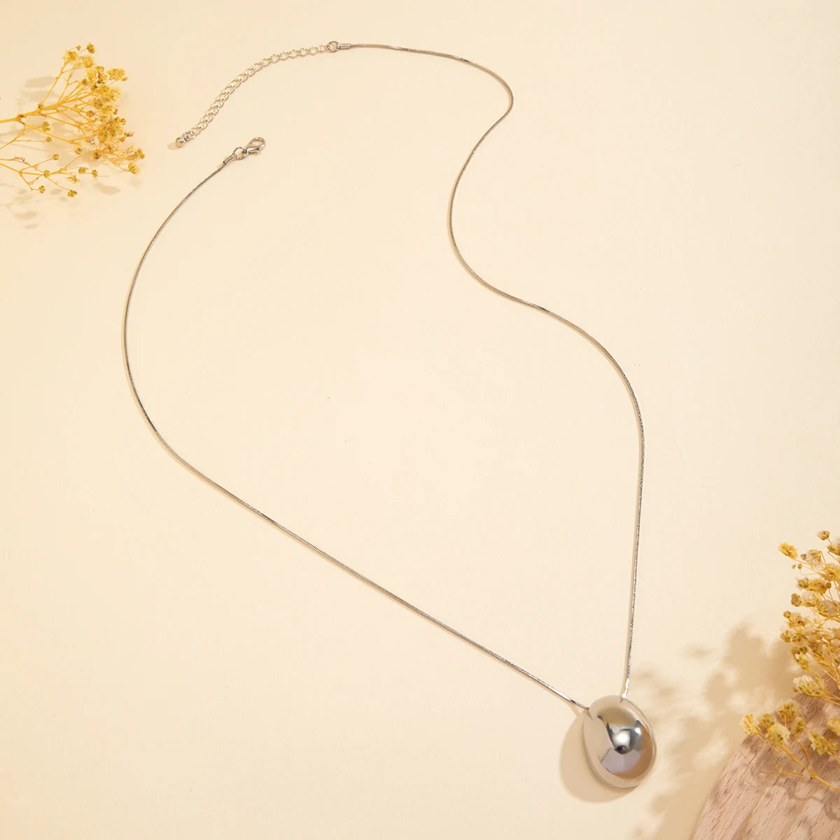 Women Long Chain Ball Pendant Necklace