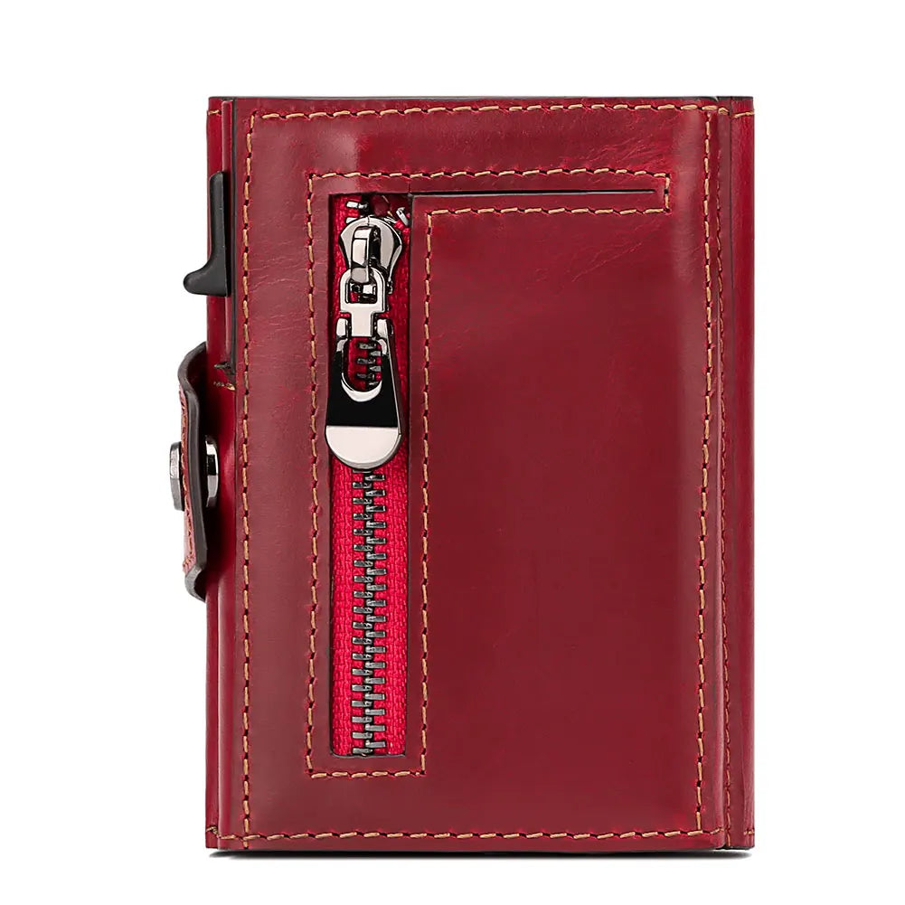 New Automatic Card Holder Genuine Leather Wallet