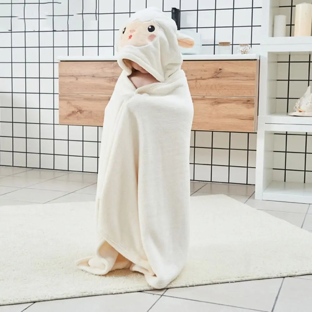 Serviette de bain pour bébé animal de dessin animé - Absorbante et douce