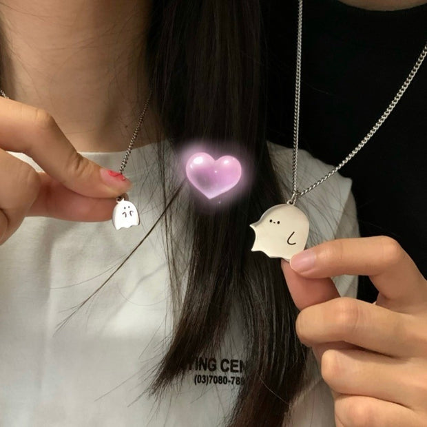 Adorable Ghost Couple Pendant Necklaces