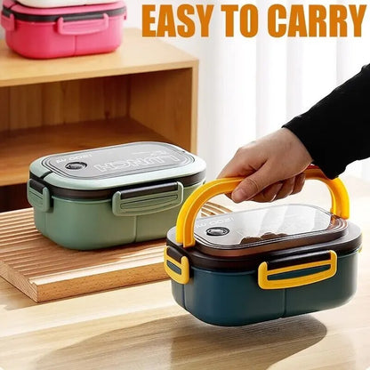 Double Layered Lunch Box With Spoon