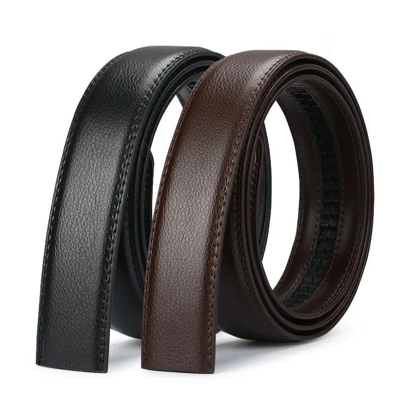 Ceinture de luxe en cuir sans boucle