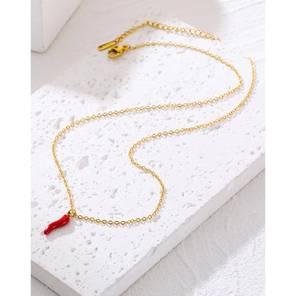 Collier minimaliste plaqué or 18 carats - Chaîne en acier inoxydable