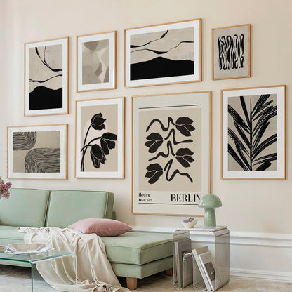 Lot de 2 impressions sur toile abstraites vert émeraude - Art mural foncé 