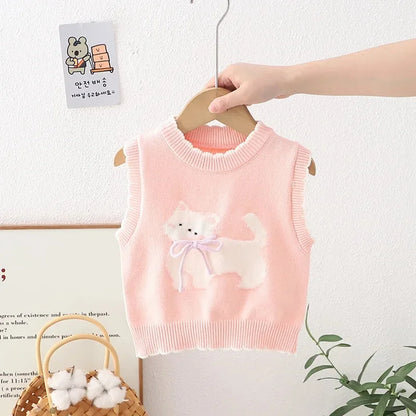 Kuscheliger Strickwestenpullover für Mädchen
