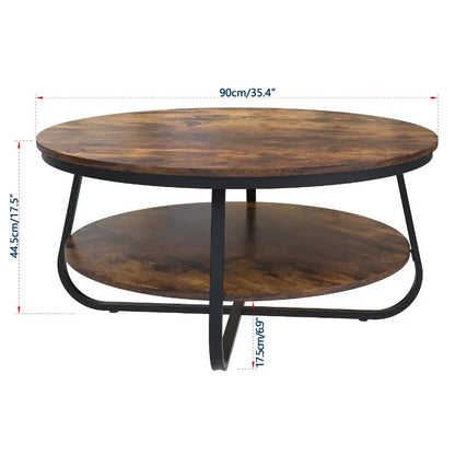 Round Coffee Table with Open Storage