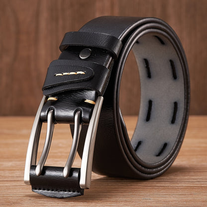 Men's Vintage Double Pin Buckle Leather Belt