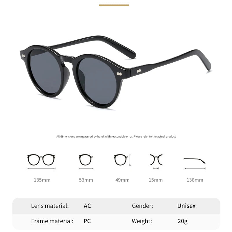 Unisex UV400 Retro Round Sunglasses