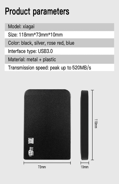 Disque SSD externe de 1 To de stockage portable haute vitesse