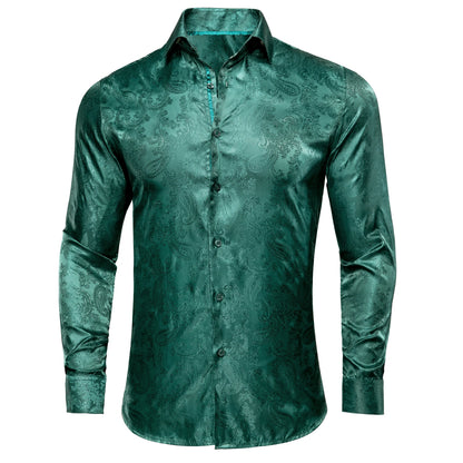 Chemise habillée florale à manches longues de style Steampunk pour hommes