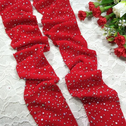 Netzstrumpfhose mit Strasssteinen für Damen - Glänzende Strümpfe