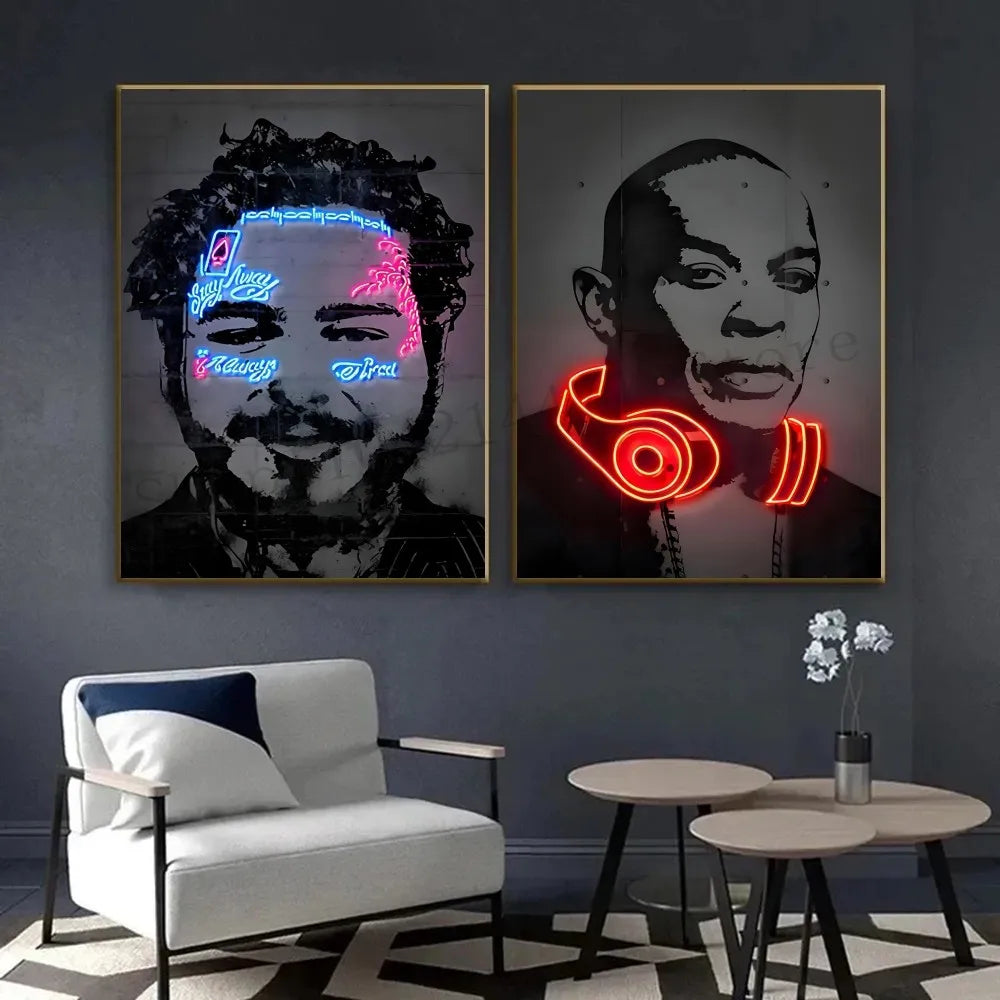 Hip Hop Singers Abstract Wall Art Paintings