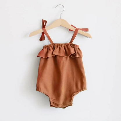 Cotton Ruffles Slip Strap Playsuit for Kids