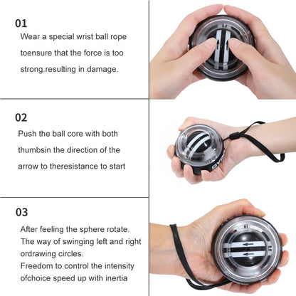 Self-Starting Wrist Gyro Ball Power Trainer Forearm Exerciser Strengthening Device