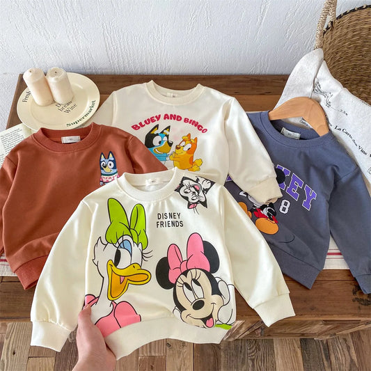 Langarm-Sweatshirt mit Rundhalsausschnitt und Cartoon-Print für Mädchen