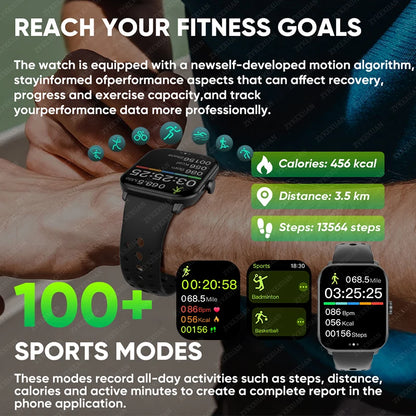 Men's Swim Sport Smartwatch - 50m Depth IP68 Waterproof