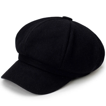 Unisex Woolen Beret - Solid Color Windproof Winter Hat