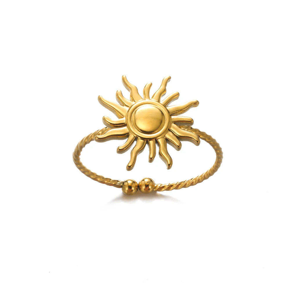 Glatte Doppelkugel-Damenringe aus Edelstahl