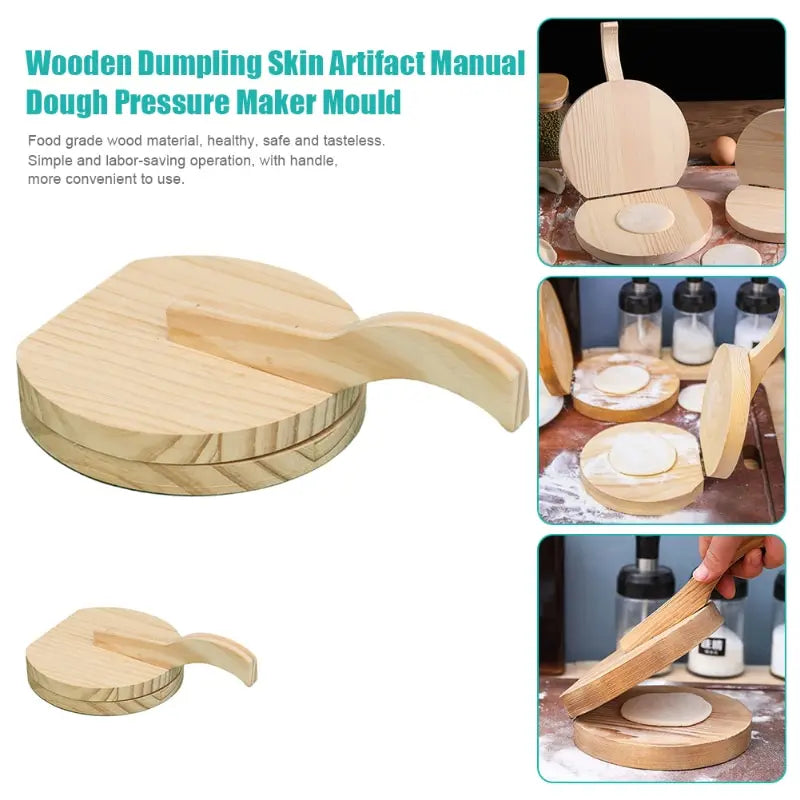 Wooden Dumpling Wrapper Press - Kitchen Baking Tool