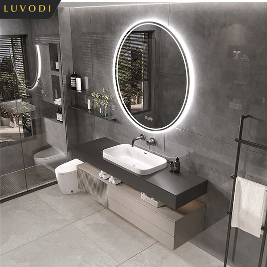 Miroir de salle de bain rond intelligent