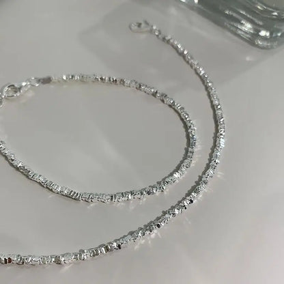 New 925 Sterling Silver Sparkling Clavicle Chain