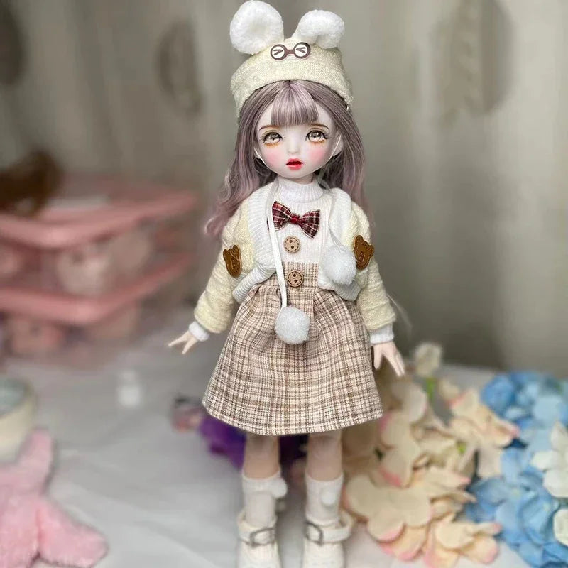Poupée BJD 30 cm 1/6, ensemble complet avec 3 paires d'yeux – Jouet tendance et mignon pour filles