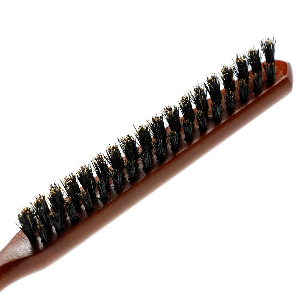 Brosse à cheveux en poils de sanglier avec manche en bois pour le coiffage