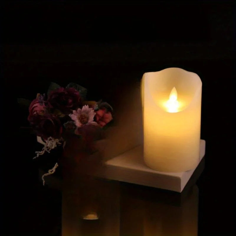 Bougie votive LED sans flamme avec flamme mobile - Fonctionne avec piles