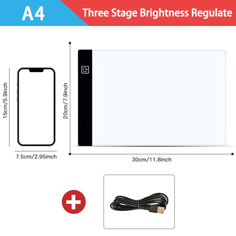 A3/A4/A5 Dimmable LED Drawing Pad - Educational Creative Toy