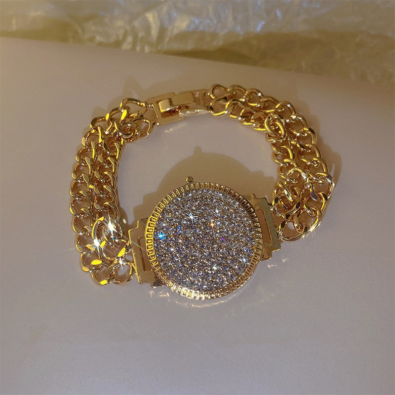 Crystal Rhinestone Gold Bracelet