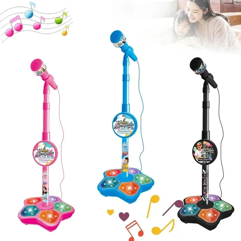 Kids Microphone with Stand Karaoke Music Instrument Educational Brain-Training Toy