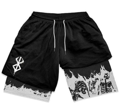 Sportshorts mit Dragon Ball- und One Piece-Anime-Print