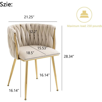 Ensemble de 4 chaises de salle à manger en velours avec pieds dorés