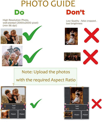 I Love You Custom Blanket with Photo Collage Text Picture Throw Blanket Valentine's Day Birthday Gift