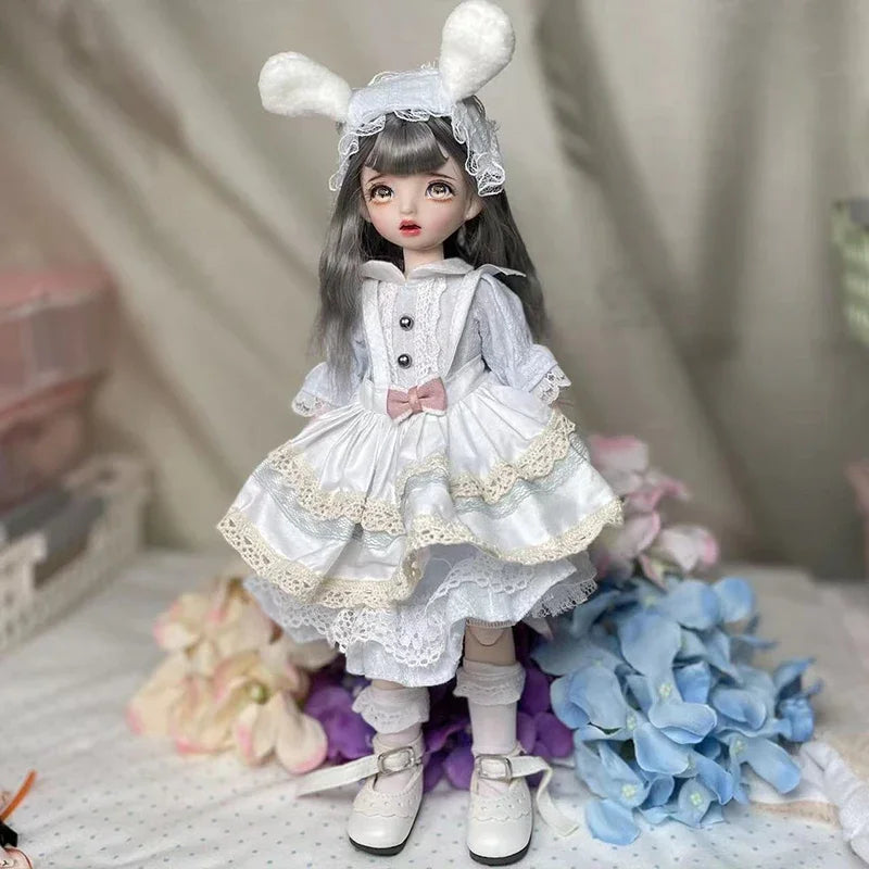Poupée BJD 30 cm 1/6, ensemble complet avec 3 paires d'yeux – Jouet tendance et mignon pour filles