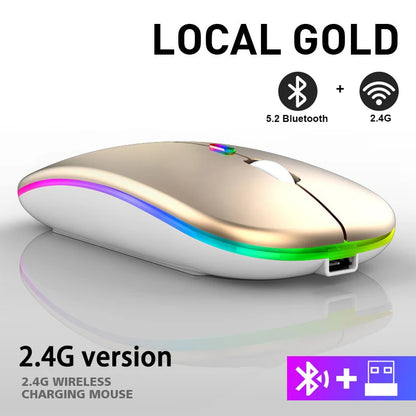 Silent RGB Wireless Mouse - Ergo Design