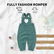 Heart-Shaped Sleeveless Knit Romper for Babies