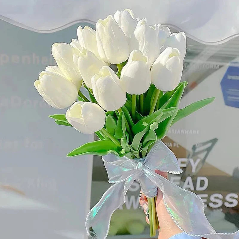 35 cm künstlicher Tulpenstrauß – 10/5 Stück PE-Schaumblumen 