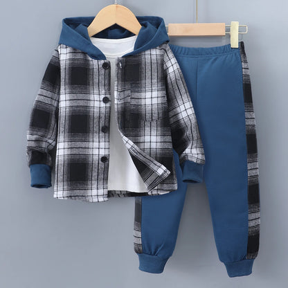 Boys' Long Sleeve Autumn Casual  Shirt Suit