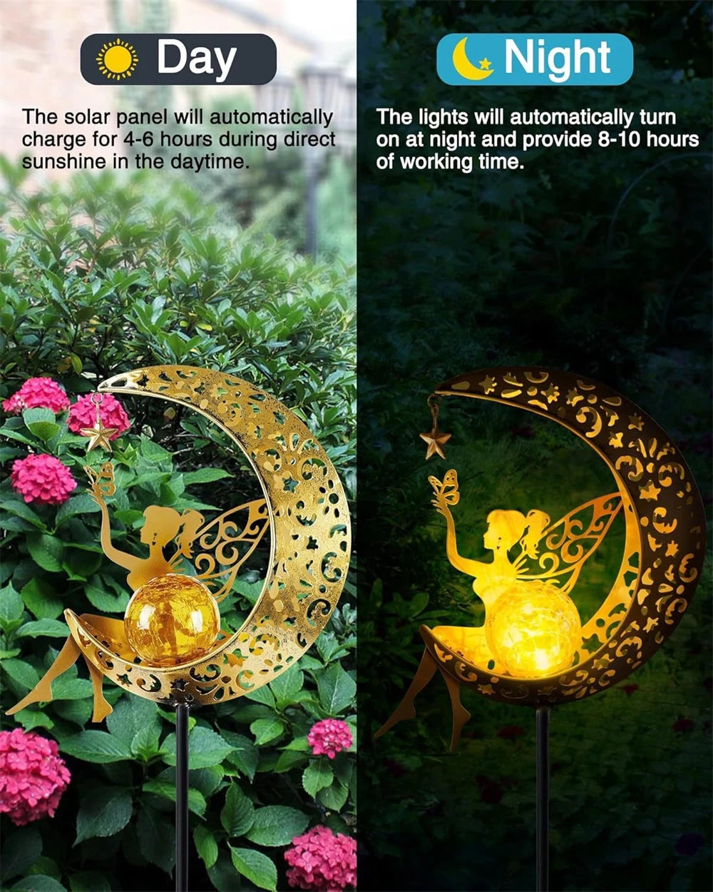 Lampe solaire de jardin de fées lunaires 