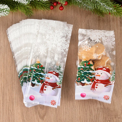 25/50pcs Snowman Cookie & Candy Gift Bags