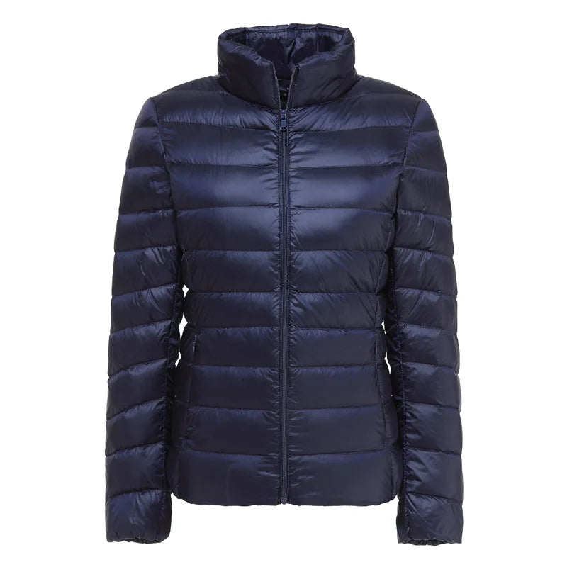 Women's Lightweight Spring Puffer Jacket - Slim Fit