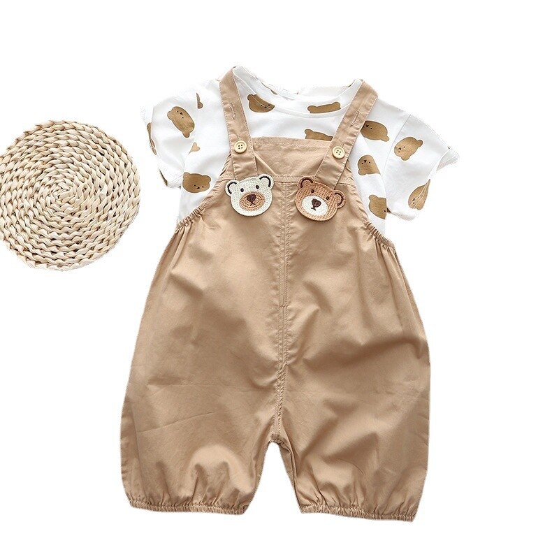 Bear Cartoon Kids' Summer Outfit Set