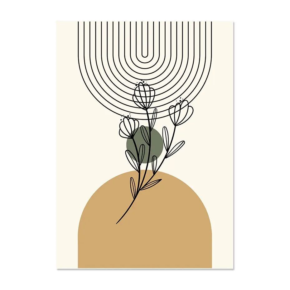 Abstract Green Plants Canvas Wall Art Painting